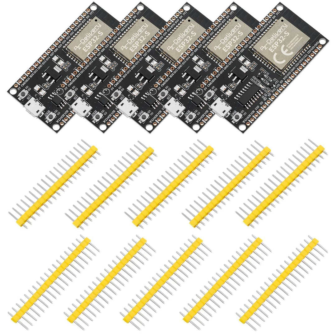 AZDelivery 5 x ESP-32S Dev Kit C unverlötet NodeMCU Module WLAN WiFi Development Board mit CH340 (Na