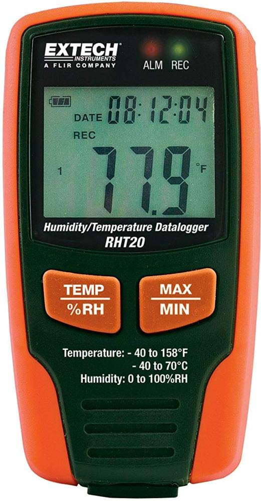 Extech Luftfeuchte- und Temperatur-Datenlogger mit LCD-Display, 1 Stück, RHT20, RHT20
