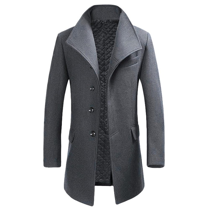 Allthemen Wintermantel Mantel Herren Lang Slim Fit Herrenmantel Winter Schwarz Business Mantel Herre