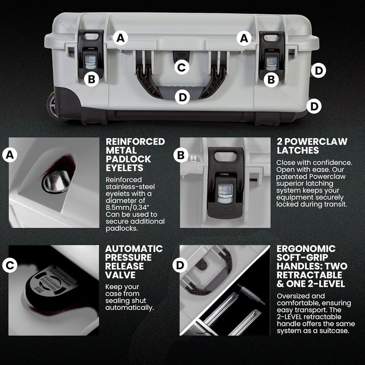Nanuk 935 Wasserdichter Hartschalenkoffer Mit Gepolsterten Trennwänden - Silber Einheitsgrösse Silbe