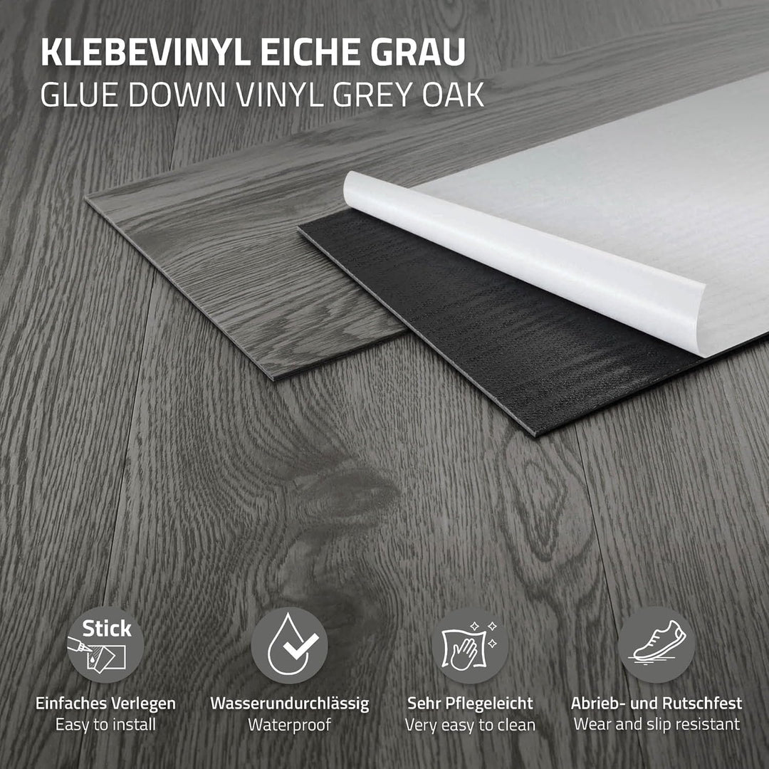 ML-Design Deluxe PVC Bodenbelag, Selbstklebende Vinyl-Dielen, Vinylboden, 91,5 cm x 15,3 cm x 2 mm,