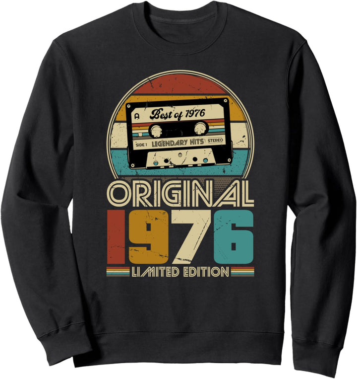 1976 Jahrgang Geburtstag Retro Vintage Herren Damen Geschenk Sweatshirt