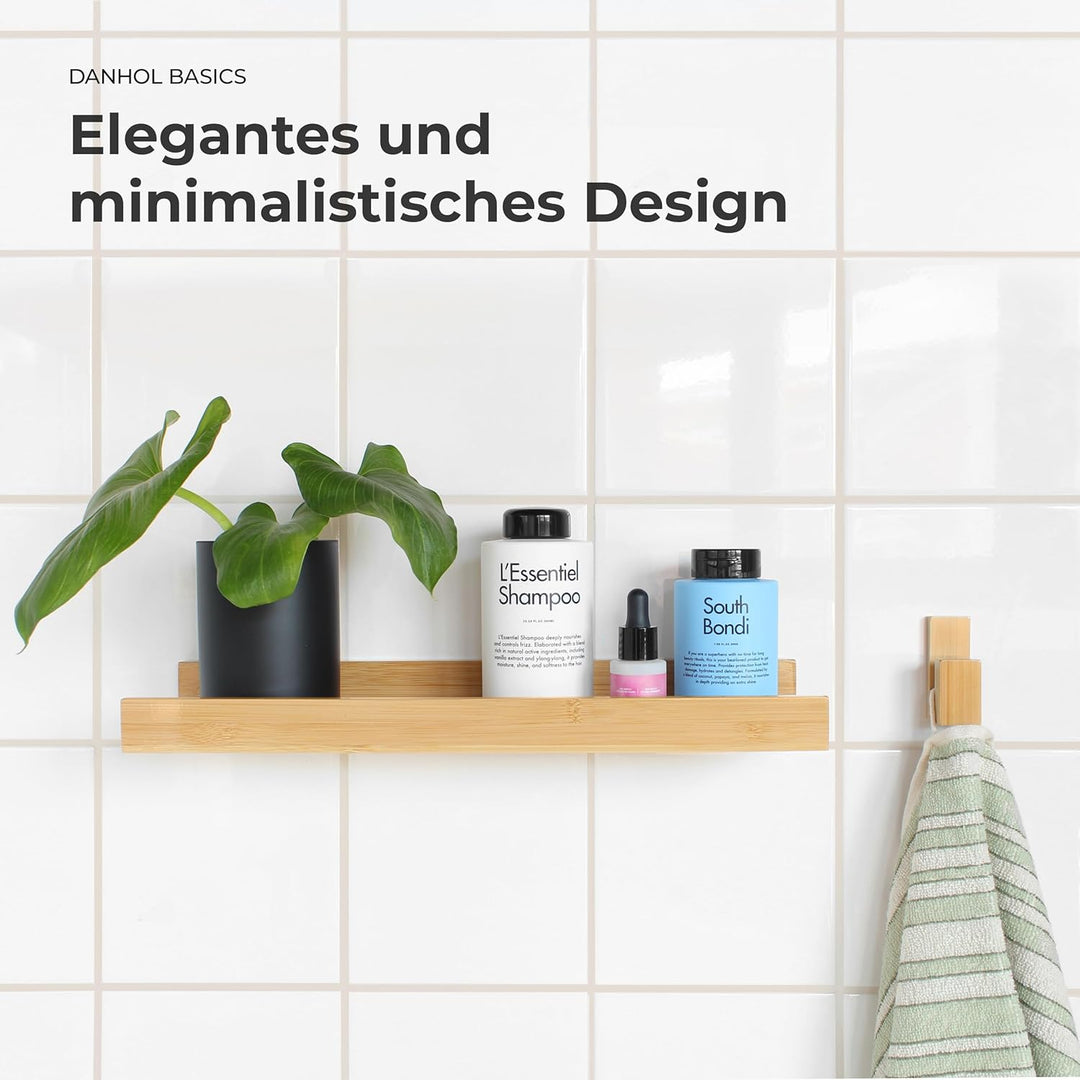 Badregal | Ohne Bohren (Selbstklebend) | Wandregal ohne Bohren für Badezimmer Küche Wohnzimmer | Kle