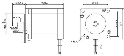 STEPPERONLINE Nema 23 Schrittmotor 1.8deg 2.4Nm 1.8A 57x104mm Stepper motor 4 Drähte für 3D Drucker,