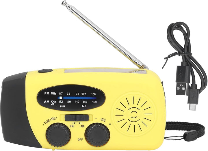 Solarhand -Kurbel Radio, Notfallradio FM/AM/WB (NOAA), mit Taschenlampen -LED -Licht, 360 ° Rotatabl