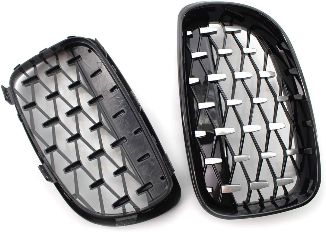 GSRECY Frontstossstange Kidney Diamond Auflage Kühlergrill für 1er E81 E82 E87 E88 LCI 2007-2013
