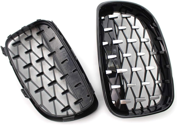 GSRECY Frontstossstange Kidney Diamond Auflage Kühlergrill für 1er E81 E82 E87 E88 LCI 2007-2013