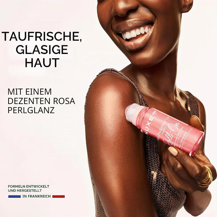 Nuxe Huile Prodigieuse Shimmering Florale Roll-On 60 ml, schimmerndes Trockenöl für Gesicht, Körper,