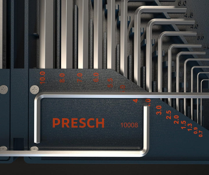 PRESCH Innensechskant Satz HX 30 tlg. Metrisch und Zoll - Innensechskantschlüssel Set kompakt mit Bo