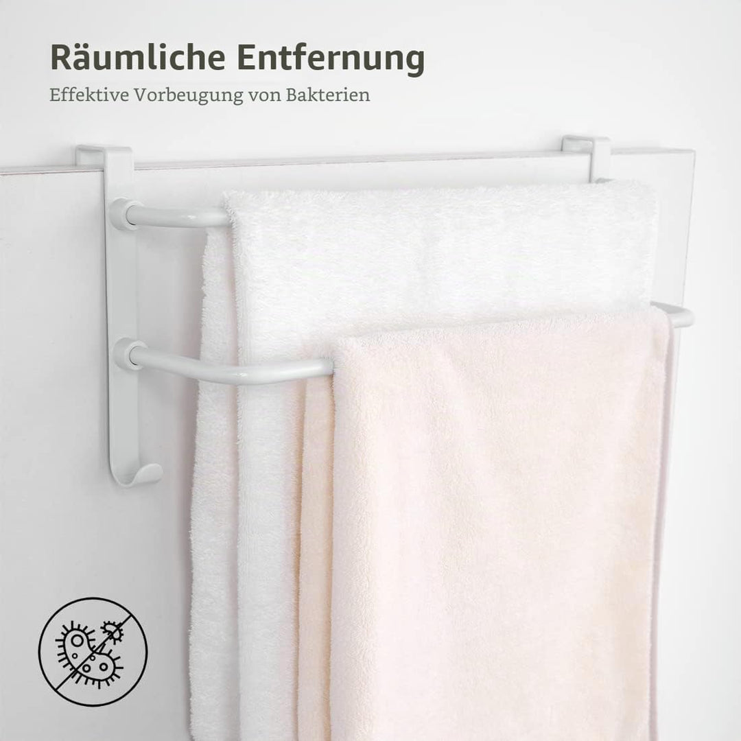 EMKE Doppelter Handtuchhalter, Badezimmer über der Tür hängender Handtuchhalter mit Haken, Edelstahl