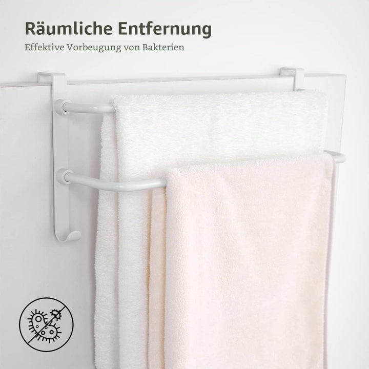 EMKE Doppelter Handtuchhalter, Badezimmer über der Tür hängender Handtuchhalter mit Haken, Edelstahl