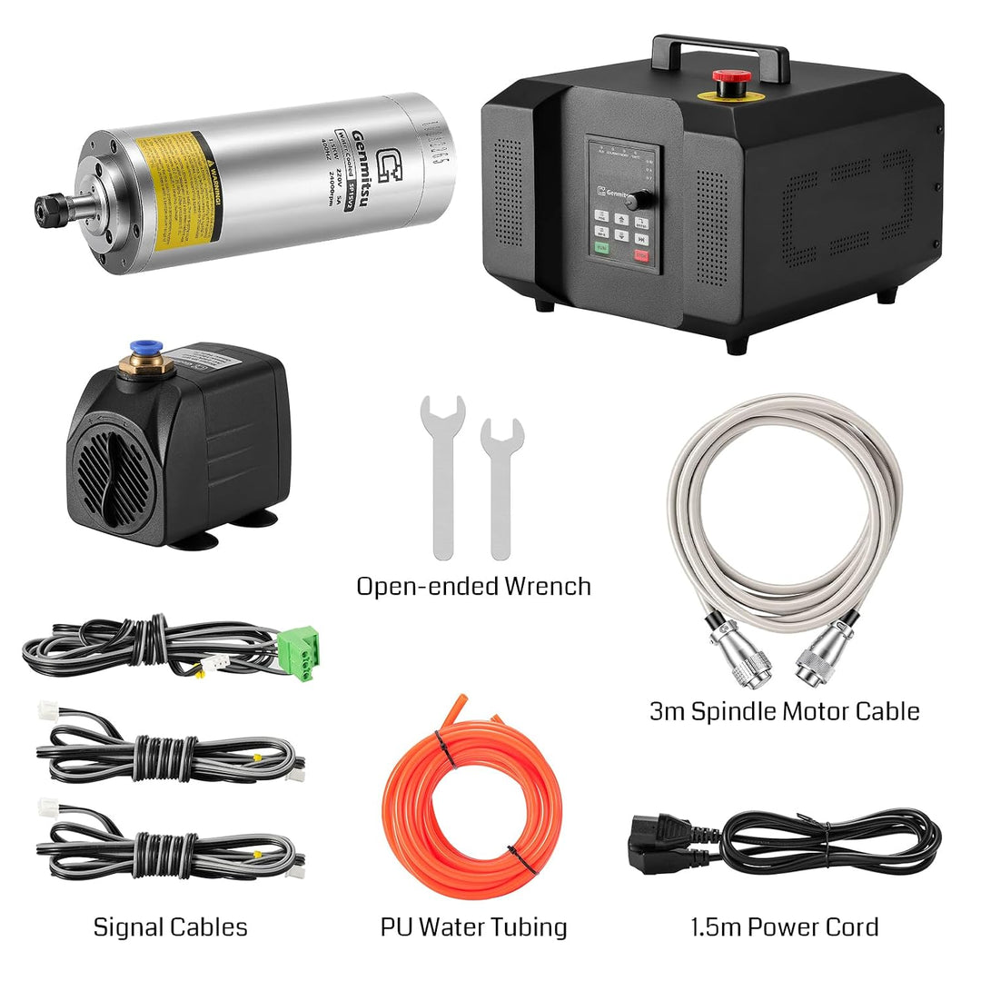 Genmitsu CNC-Spindelmotor-Kit, 1,5 kW, wassergekühlter Spindelmotor, 24.000 U/min, ER11-Spannzange m
