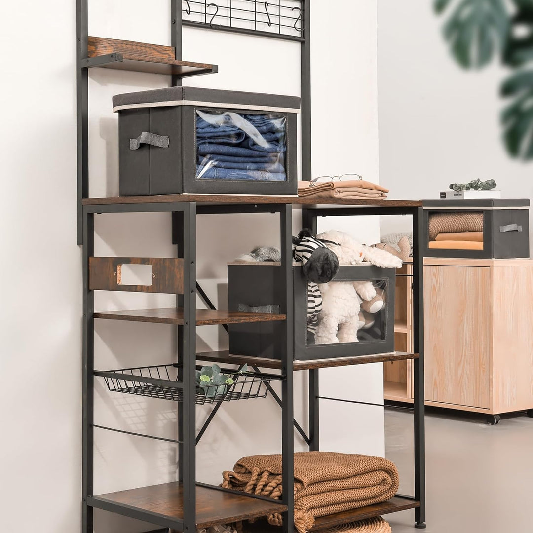 Homsorout 3 Stück Aufbewahrungsboxen mit Deckel, Faltbare aufbewahrungsbox mit Griff, Aufbewahrungsk