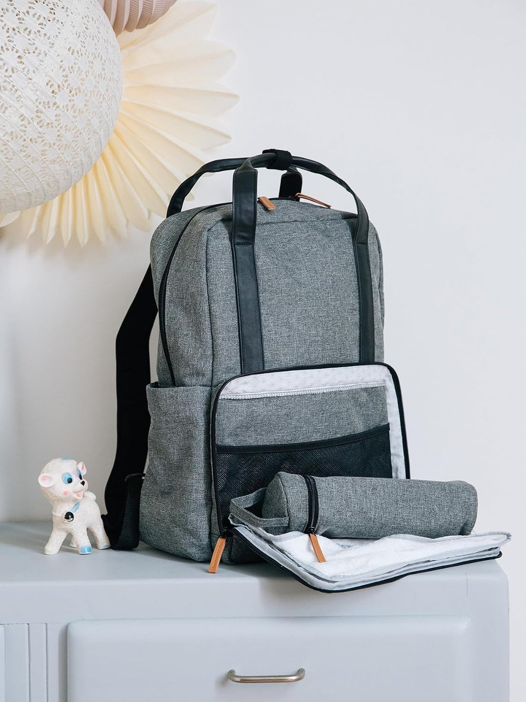 VERTBAUDET Wickelrucksack, grau meliert, 1 Unité (Lot de 1)