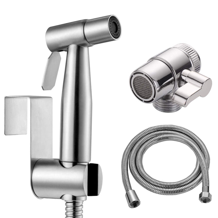 Bidet Edelstahl Handbrause, muslimische Edelstahldusche und Baby-Stoffwindelsprüh-Kit - mit Wasserha