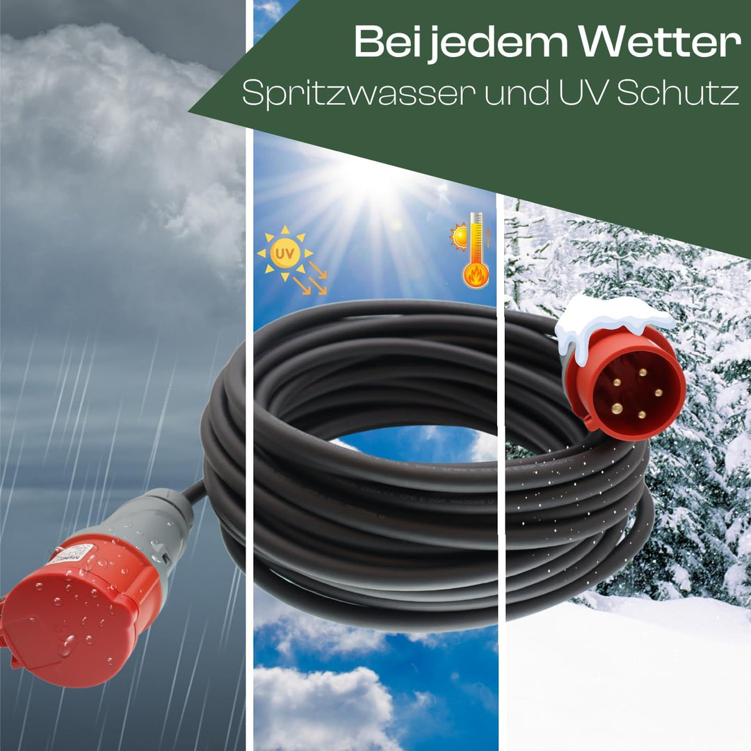 netbote24 Profi CEE Starkstrom Verlängerungskabel 5x2,5mm² H07RN-F TITANEX Kabel mit MENNEKES Stecke