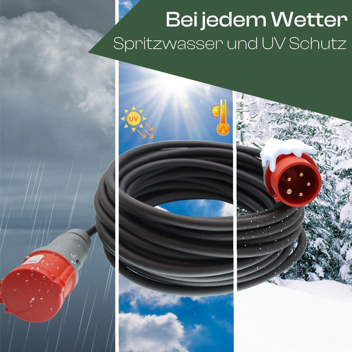 netbote24 Profi CEE Starkstrom Verlängerungskabel 5x2,5mm² H07RN-F TITANEX Kabel mit MENNEKES Stecke
