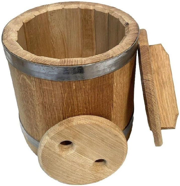 Sauerkrauttopf 30 L, Eiche, Gurkentopf, Einlegegefäss, Holzgefäss zum Einlegen für Gemüse, (Bottich)