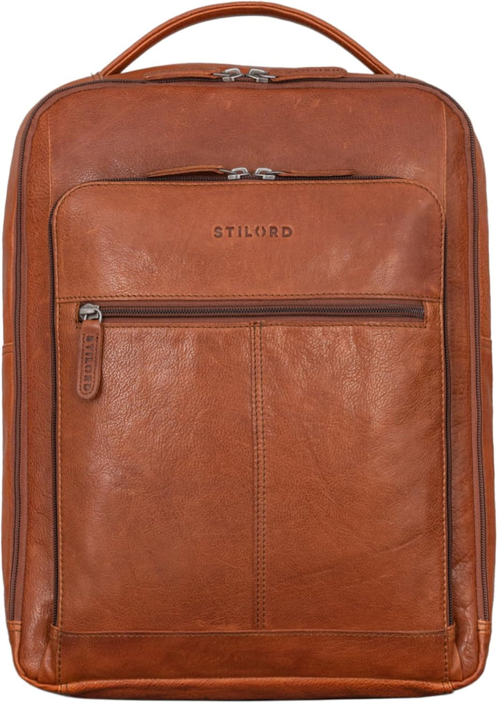 STILORD 'Gordon' Rucksack Leder Herren und Damen Messenger Rucksack Laptop 17 Zoll Lederrucksack Dam