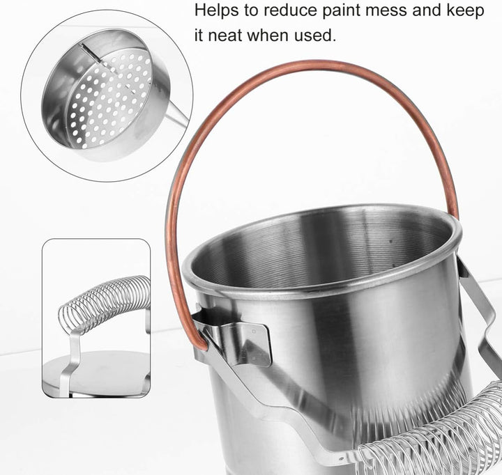 EXCEART Malerei Eimer Öl Malerei Pinsel Waschen Edelstahleimer mit Deckel Malwerkzeug Künstler Ölmal