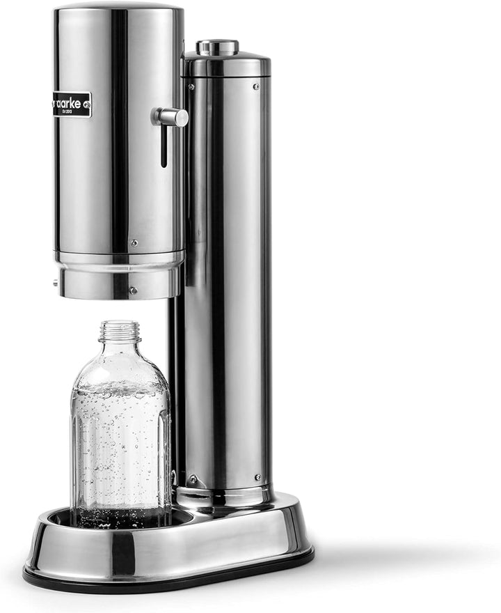 Aarke Carbonator Pro, Wassersprudler mit Glasflasche, Edelstahl Finish, Edelstahl