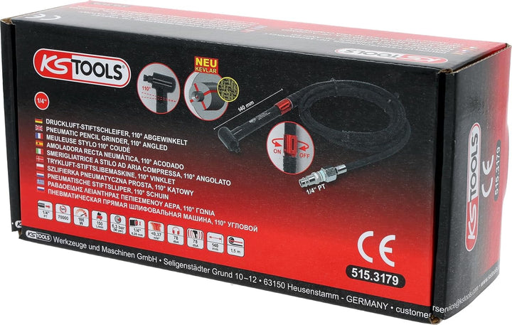 KS Tools 515.3179 Druckluft-Stiftschleifer, 110° abgewinkelt