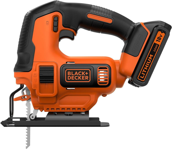 Black+Decker Li Ion Akku Stichsäge 18V BDCJS18 – Pendelhubstichsäge mit Akku und Ladegerät – Vielsei