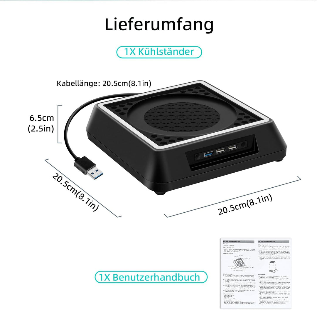 Mcbazel Xbox Serie X Lüfter Xbox Series x ständer mit RGB-Licht/Einstellbare Kühlfunktion/LED-Anzeig