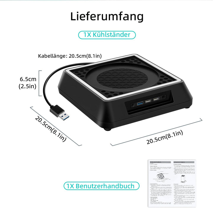 Mcbazel Xbox Serie X Lüfter Xbox Series x ständer mit RGB-Licht/Einstellbare Kühlfunktion/LED-Anzeig