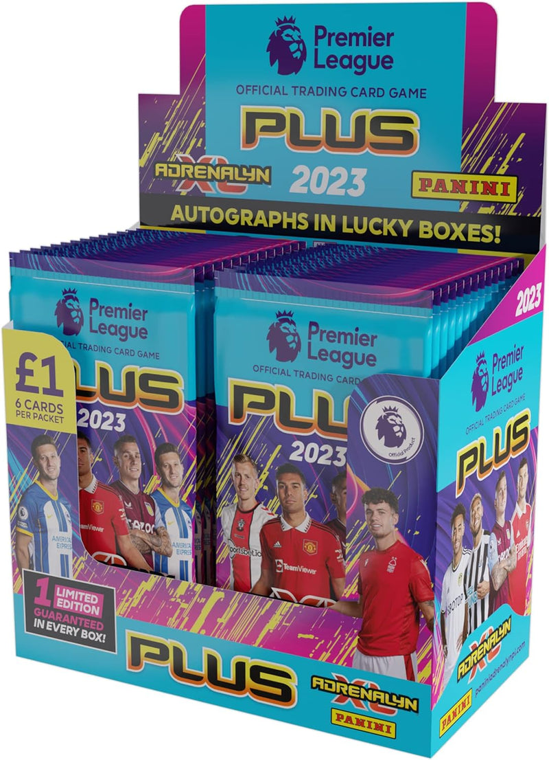 Panini x50 Packs Fussball Premier League 2022/23 Adrenalyn XL Plus, 50 Packungen, Buchstabendruck, 5