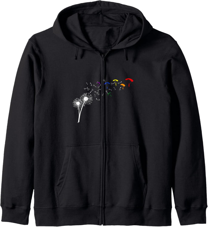 Pusteblume Gay Pride T-Shirt Löwenzahn Paragleiter Geschenk Kapuzenjacke