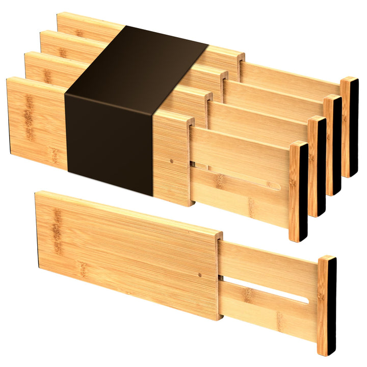 Utoplike Bamboo Dresser Drawer Dividers, 10,1 cm hoch einstellbare Schublade Organisatoren für Kleid
