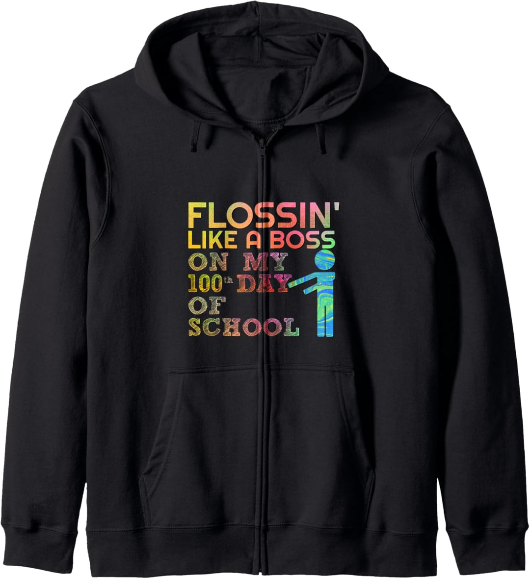Flossin Like Boss 100 Day of School Teacher Gift Kapuzenjacke