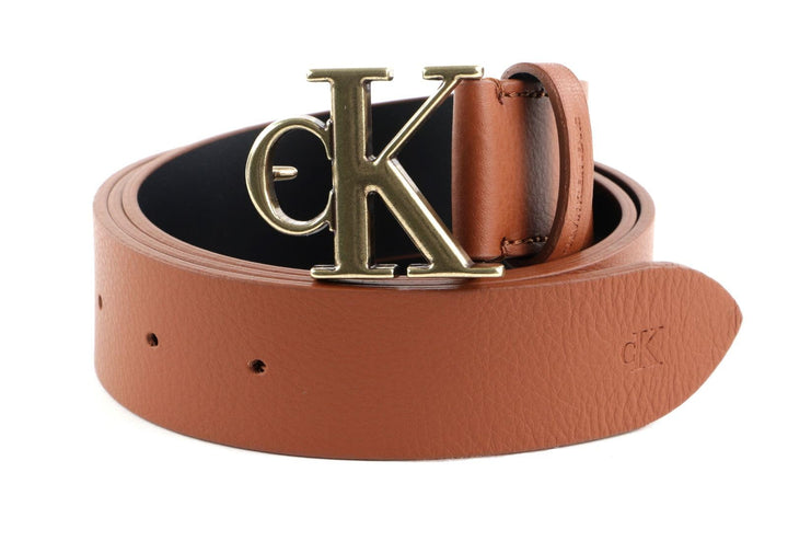 Calvin Klein CKJ Rounded Mono Plaque Belt W80 Cognac