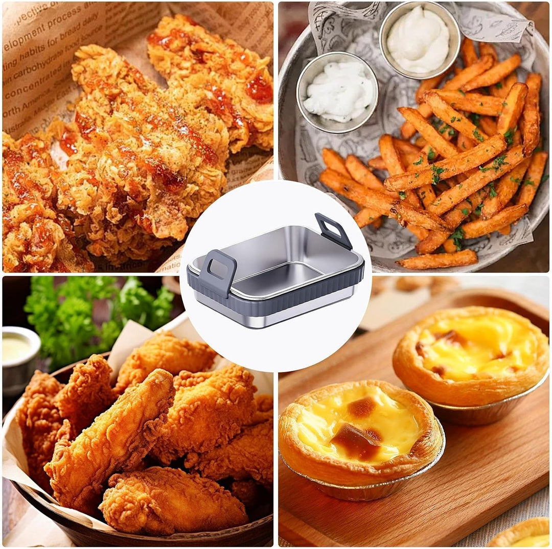 Heissluftfritteuse-Backbleche für den Backofen Edelstahl und hitzebeständig | Küchen-Grillrost Backb