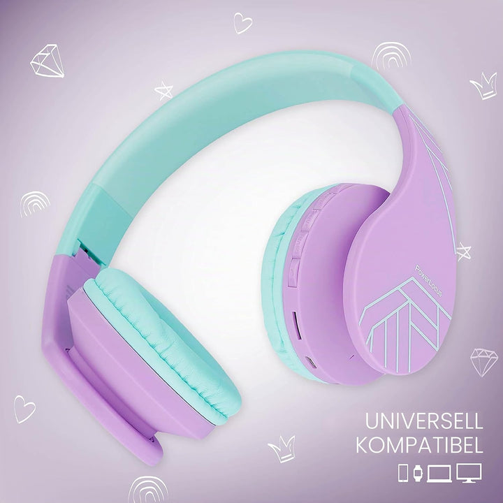 PowerLocus Bluetooth Kopfhörer Kinder, Kinderkopfhörer Over-Ear mit 85dB Lautstärkebegrenzung, Faltb