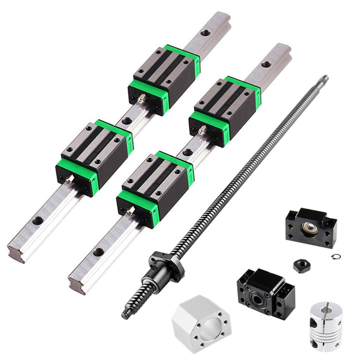 GooEquip Linearführung HGR15 1500mm Linearschiene mit 4PCS Gleitblock + 1PCS SFU1605 1550mm Kugeluml