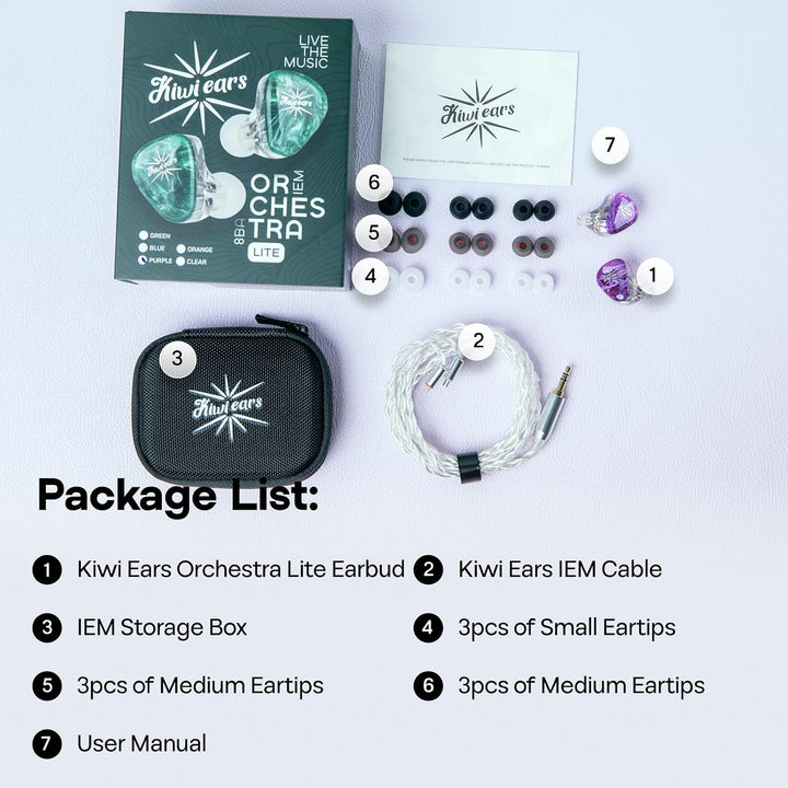 LINSOUL Kiwi Ears Orchestra Lite Performance Custom 8BA In-Ear Monitor IEM mit Abnehmbarem 4-adrigem
