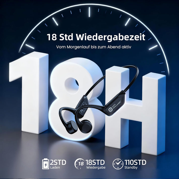 HIFI WALKER Knochenschall Kopfhörer Bluetooth 6.0, Open Ear Kopfhörer Bone Conduction Headphones, 18