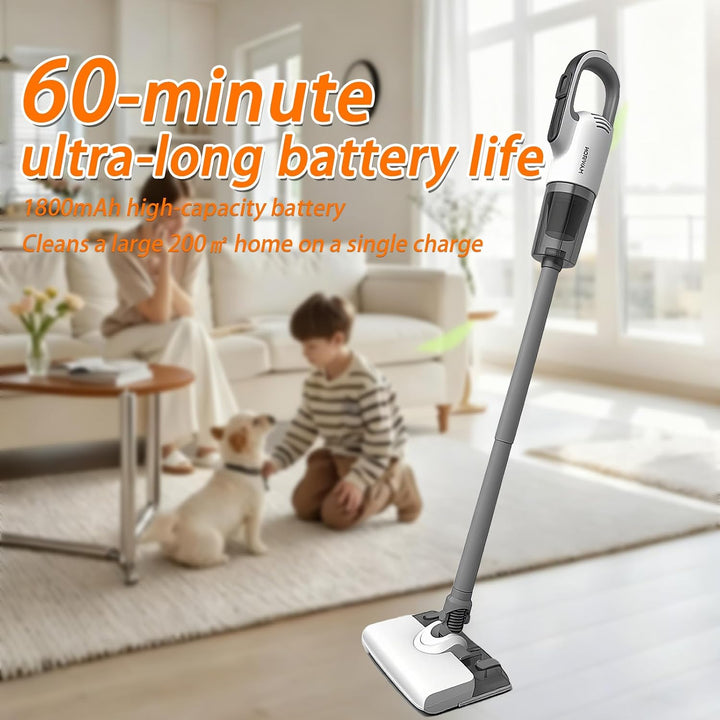 Akku Staubsauger 50000Pa/60Min, Kabellos Vacuum Cleaner, Cordless Leise tielstaubsauger Elektrische