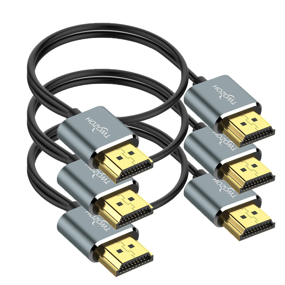 Twozoh Ultradünnes 4K HDMI Kabel 0,5M 3 Stück, Schlankes Flexible Skinny HDMI 2.0 Kabel Unterstützun