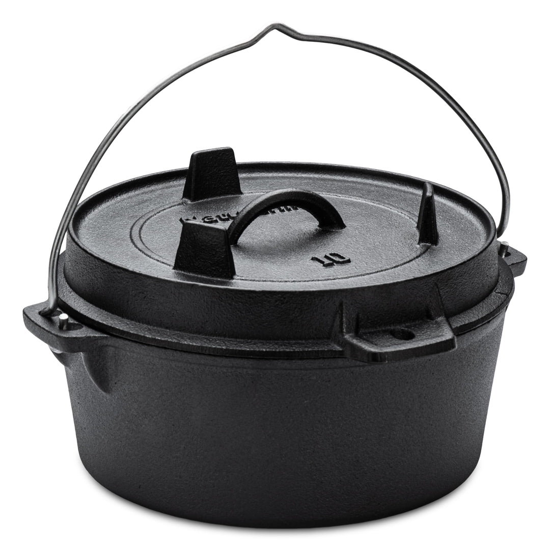 Naturehike Dutch Oven mit Deckel, 4.5 Qt, vorgebrannter Dutch Oven aus Gusseisen mit Aufbewahrungsta