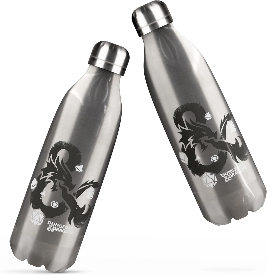 Konix Dungeons & Dragons Isolierflasche - Edelstahl - 500 ml - Logo-Motiv - Silber Dungeons & Dragon