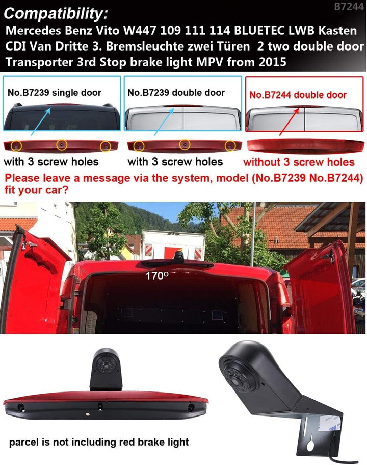 Rückfahrkamera Transporter HD Nachtsicht wasserdichte für Mercedes Benz Vito W447 109 111 114 BLUETE