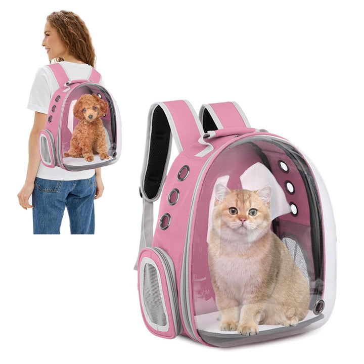 PETCUTE Haustier Katzen Rucksack,Hunde Rucksack für Kleine Katzen und Hunde,Atmungsaktive 360 ° Sich