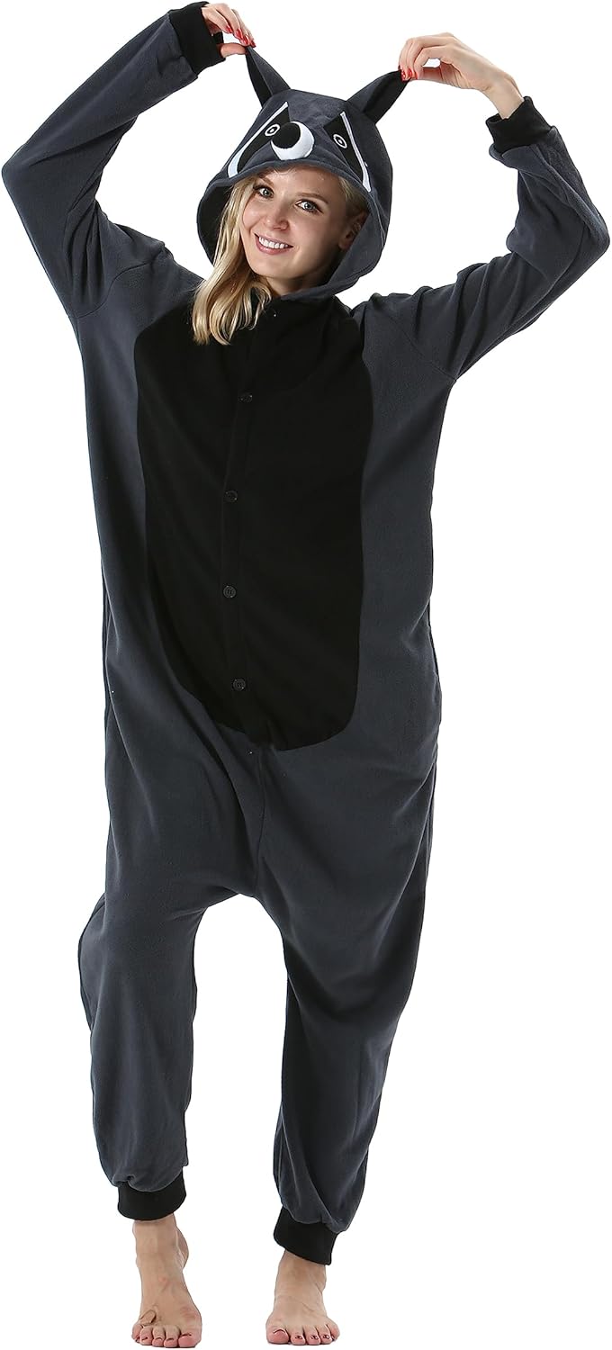 AKAAYUKO Faschingskostüme Tiere Onesie Damen Karneval Kostüm Pyjama Herren Halloween Jumpsuit Schlaf