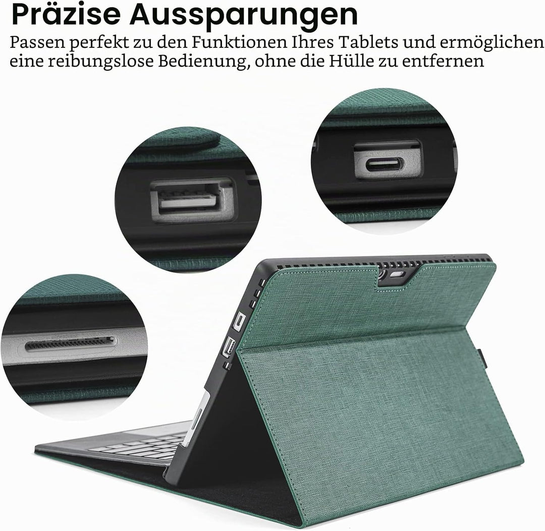 Omnpak Hülle für Microsoft Surface pro 7+/ 7/6 /5/4, Anpassbarer Betrachtungswinkel, Kompatibel mit