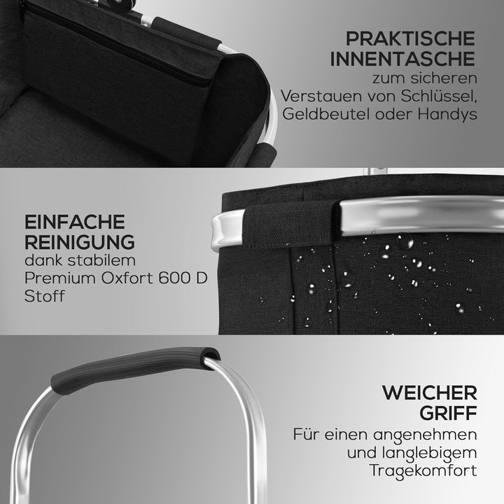 Selinchen® - Premium Einkaufskorb | Hochwertige Einkaufstasche faltbar und mit Aluminium Griff | Ide