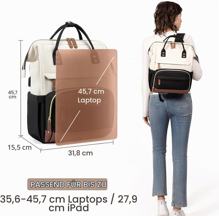 LOVEVOOK Rucksack Damen Laptop Rucksack mit Laptopfach 18 Zoll Schulrucksack Mädchen Teenager Schult