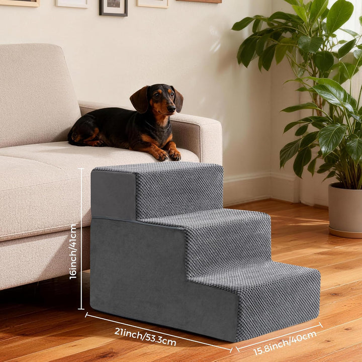 Hundetreppe &amp; Rampe für hohes Bett &amp; Sofa, 33-61 cm abnehmbare Haustiertreppe für kleine &amp; mittlere